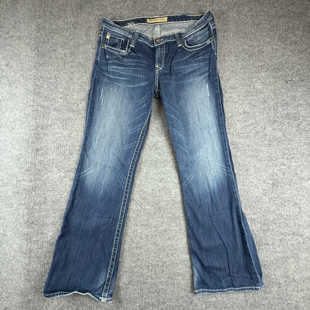 Big Star Maddie Jeans Womens 34R Medium Wash Mid Rise Bootcut Embroidered Denim